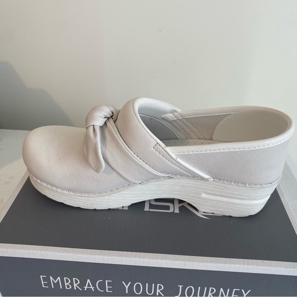 Dansko Pro Bow Nappa Professional Leather Clogs Shoes White Sz 39 US 8 - Picture 13 of 16